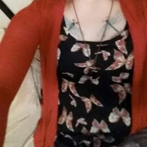 Butterfly shirt and cardigan